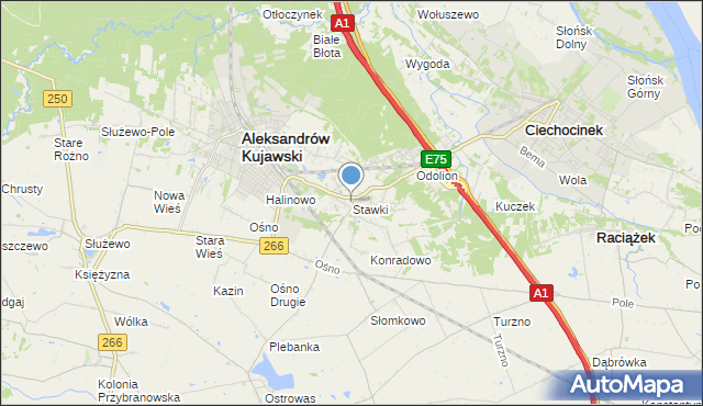 mapa Stawki, Stawki gmina Aleksandrów Kujawski na mapie Targeo